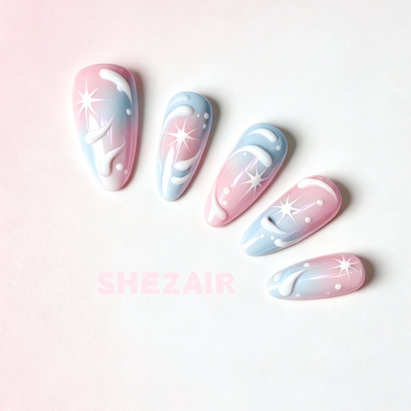 Dreamy Cloud Gradient Press-On Nails