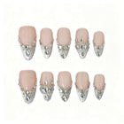 Silver Glitter Crystal Press-On Nails