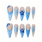 Ocean Blue Mermaid Stiletto Press-On Nails