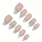 Silver Glitter Crystal Press-On Nails