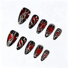 Crimson Gothic Line Art Press-On Nails