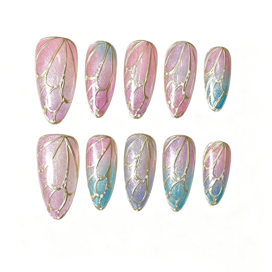 Fairy Butterfly Wing Press On Nails - Flat Lay