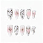Pink Blush Silver Chrome Press-On Nails