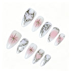 Pink Blush Silver Chrome Press-On Nails