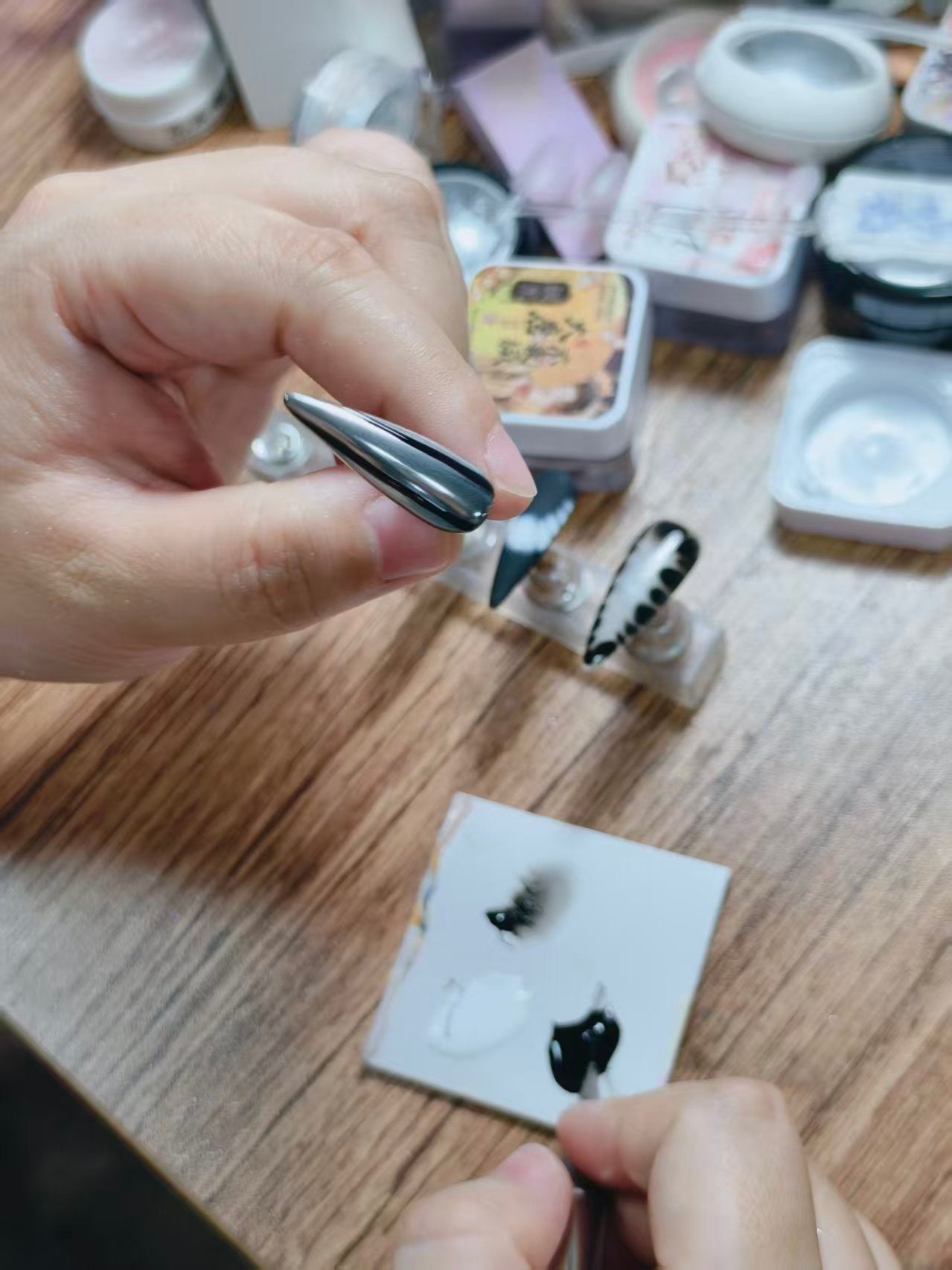 Shezair handcrafted press-on nails process